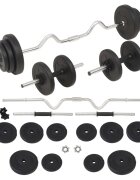 vidaXL egykezes és kétkezes súlyzó szett 30 kg