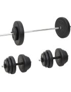vidaXL egykezes és kétkezes súlyzók súlytárcsákkal 60 kg