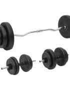 vidaXL egykezes és kétkezes súlyzók súlytárcsákkal 60 kg