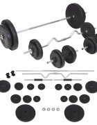 vidaXL egykezes és kétkezes súlyzókészlet 90 kg
