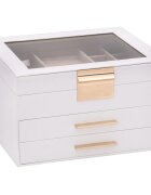 vidaXL ékszerdoboz 3 rétegű fehér 23x205x14 cm 23x205x14 cm