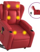 vidaXL elektromos bordó műbőr felállást segítő dönthető masszázsfotel