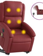vidaXL elektromos bordó műbőr felállást segítő dönthető masszázsfotel