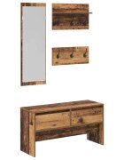 vidaXL Előszoba bútorkészlet 4 db Öreg fa 90 x 31 x 465 cm Szerelt Fa