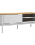 vidaXL Előszoba pad FLORO Fehér 115 x 40 x 45 cm Tömör fenyőfa