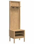vidaXL Előszobafal FLORO Faggyú barna 50 x 40 x 158 cm Tömör fenyőfa