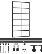 vidaXL ESG üveg és alumínium tolóajtó fémszerelvény-szettel 102x205 cm