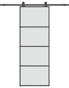 vidaXL ESG üveg és alumínium tolóajtó fémszerelvény-szettel 76x205 cm