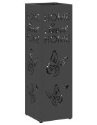 vidaXL Esőernyő állvány tárolóval Fekete 155 x 155 x 49 cm Acél