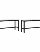 vidaXL Étkező pad 100 x 325 x 49 cm 2 db Tömör fenyőfa Fehér