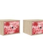 vidaXL Fali éjjeli szekrény AACHEN 2 db Sonoma Tölgy 36 x 33 x 25 cm
