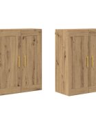 vidaXL Fali szekrény 2 db Artisan tölgy 695 x 34 x 90 cm Szerelt Fa