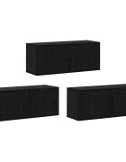 vidaXL Fali TV szekrény szett 3 db 100 x 345 x 40 cm Fekete tölgy