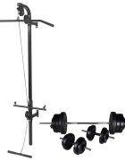 vidaXL falra szerelhető edzőtorony súlyzókészlettel 605 kg