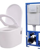 vidaXL Falra szerelhető fehér kerámia WC rejtett öblítőtartállyal