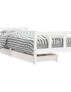 vidaXL fehĂ©r tĂ¶mĂ¶r fenyĹ‘fa gyerekĂˇgykeret fiĂłkokkal 90 x 200 cm