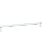vidaXL fehér edzett üveg és fém monitorállvány 100 x 20 x 8 cm