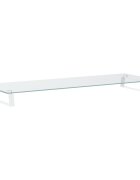 vidaXL fehér edzett üveg és fém monitorállvány 100 x 35 x 8 cm
