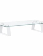 vidaXL fehér edzett üveg és fém monitorállvány 40 x 20 x 8 cm