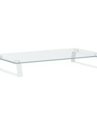 vidaXL fehér edzett üveg és fém monitorállvány 60 x 35 x 8 cm