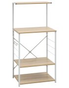 vidaXL fehér és tölgy szerelt fa mikrohullámú szekrény 60x396x123 cm