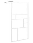 vidaXL fehér ESG üveg zuhanyfal küszöb nélküli zuhanyhoz 115x195 cm
