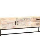 vidaXL fehér tömör akácfa TV-szekrény 140 x 30 x 45 cm