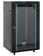 vidaXL fekete 18U hálózati szekrény 19" IP20 60 x 60 x 100 cm