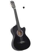 vidaXL fekete 6 húros klasszikus western cutaway gitár 38