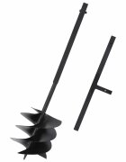 vidaXL fekete acél földfúró markolattal 250 mm