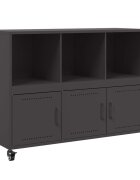 vidaXL fekete acél tálalószekrény 1005 x 39 x 72 cm