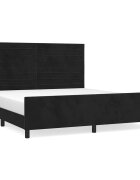vidaXL fekete bársony ágykeret matrac nélkül 160 x 200 cm