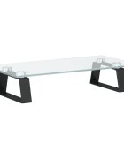 vidaXL fekete edzett üveg és fém monitorállvány 40 x 20 x 8 cm