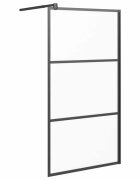 vidaXL fekete ESG tejüveg zuhanyfal küszöb nélküli zuhanyhoz 80x195 cm