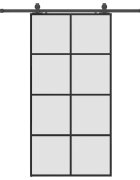 vidaXL fekete ESG üveg tolóajtó fémszerelvény-szettel 1025x205 cm