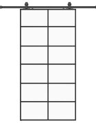 vidaXL fekete ESG üveg tolóajtó fémszerelvény-szettel 102x205 cm