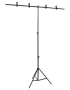 vidaXL fekete háttér állvány T-alakú 151x60x(70-200) cm