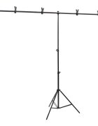 vidaXL fekete háttér állvány T-alakú 201x60x(70-200) cm
