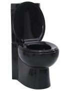 vidaXL fekete kerámia fürdőszobai sarok WC