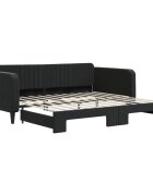 vidaXL fekete kihúzható bársonyheverő 100 x 200 cm