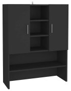 vidaXL fekete mosógépszekrény 705 x 255 x 90 cm