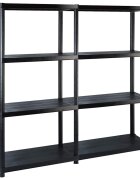 vidaXL fekete műanyag 4 szintes tárolópolc 122 x 305 x 130 cm