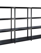 vidaXL fekete műanyag 4 szintes tárolópolc 183 x 305 x 130 cm