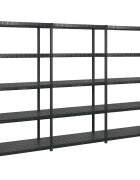 vidaXL fekete műanyag 5 szintes tárolópolc 2745 x 457 x 185 cm