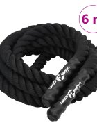 vidaXL fekete poliészter harci kötél 6 m 45 kg