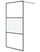 vidaXL fekete selyemmatt ESG üveg zuhanyfal 100 x 195 cm