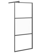 vidaXL fekete selyemmatt ESG üveg zuhanyfal 80 x 195 cm