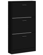 vidaXL fekete szerelt fa cipősszekrény 59x17x108 cm