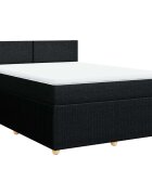 vidaXL fekete szövet rugós ágy matraccal 140 x 190 cm