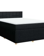 vidaXL fekete szövet rugós ágy matraccal 140 x 190 cm